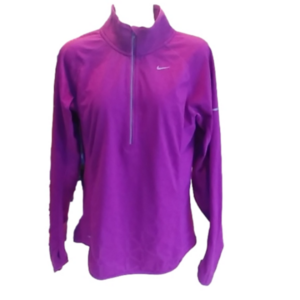 NIKE Dri-FIT Half Zip Purple Long Sleeve Running Shirt Women's M EUC